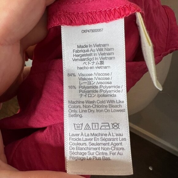 Madewell $158 Layton Midi Slip Dress Rosy Hibiscus Size 12 NK419 - Picture 8 of 8